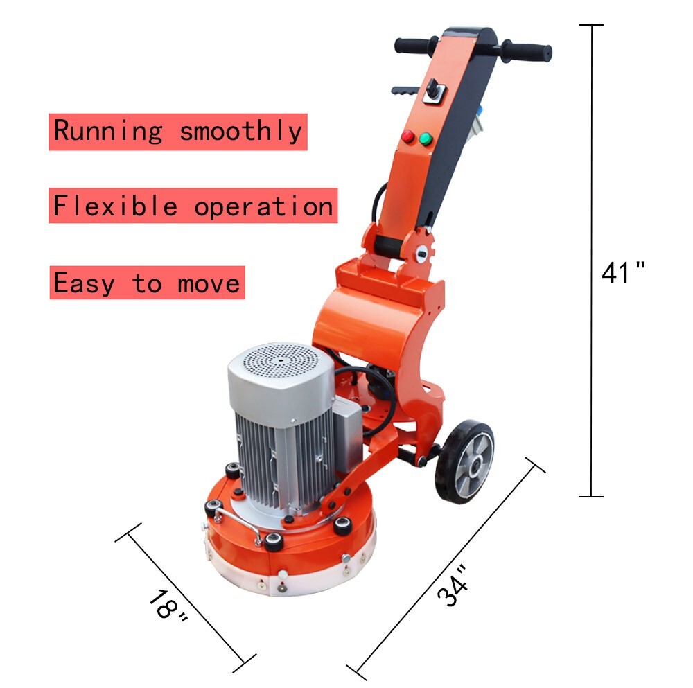 Concrete Ground Grinder Timmer Grinding Machine for Wall Root 3 Grind Heads 220V