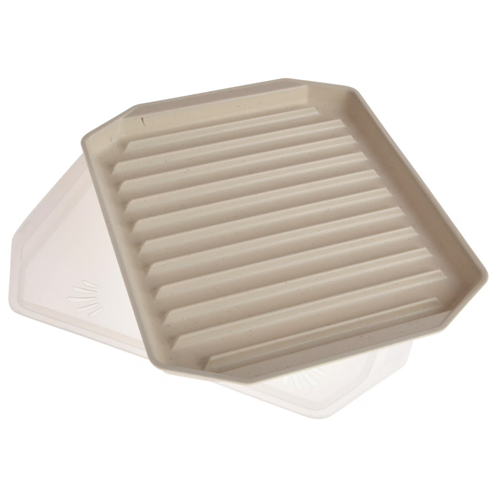 Microwave Bacon Rack With Lid Plastic Drip Tray Cooker
