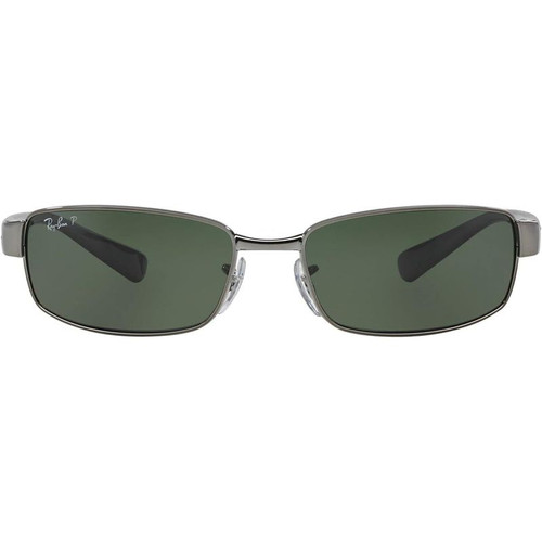 Ray-Ban RB3364 Metal Polarized Rectangular Gunmetal/Polarized Green