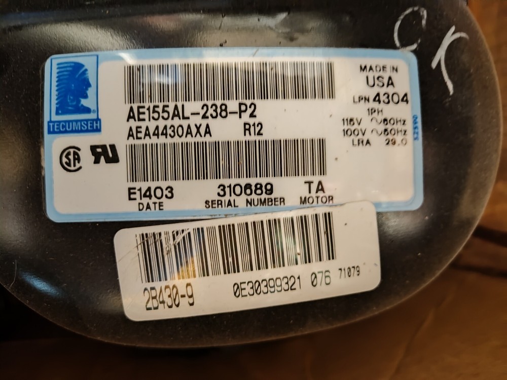 Tecumseh Compressor AE155AL-238-P2 AEA4430AXA