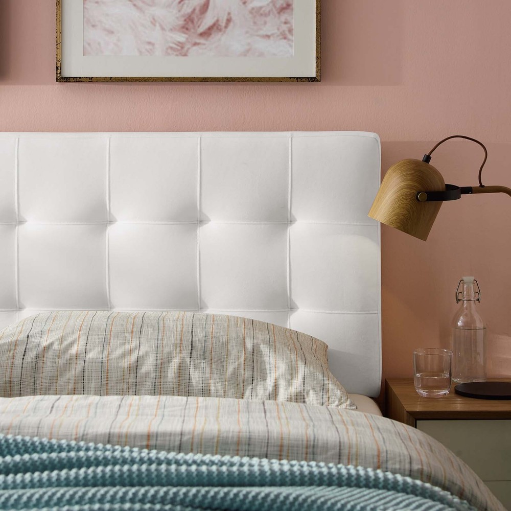 Modway Lily Biscuit Tufted Performance Velvet Queen Headboard in White