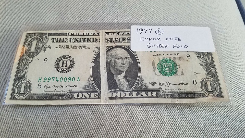 ERROR LARGE GUTTER ON 1977 $1 "H" District ST. LOUIS