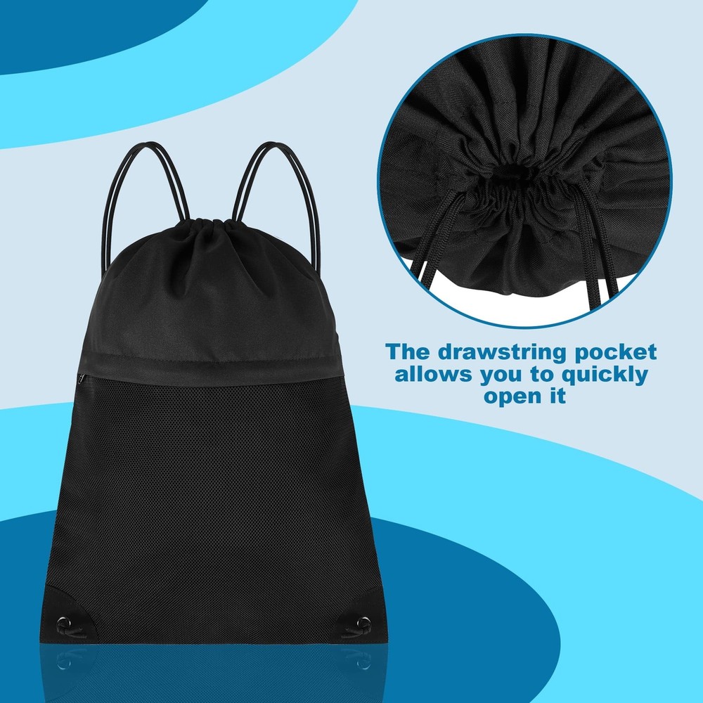 TILYMOL Drawstring Backpack Gym Bag - String for 20L, 1 Pack-black