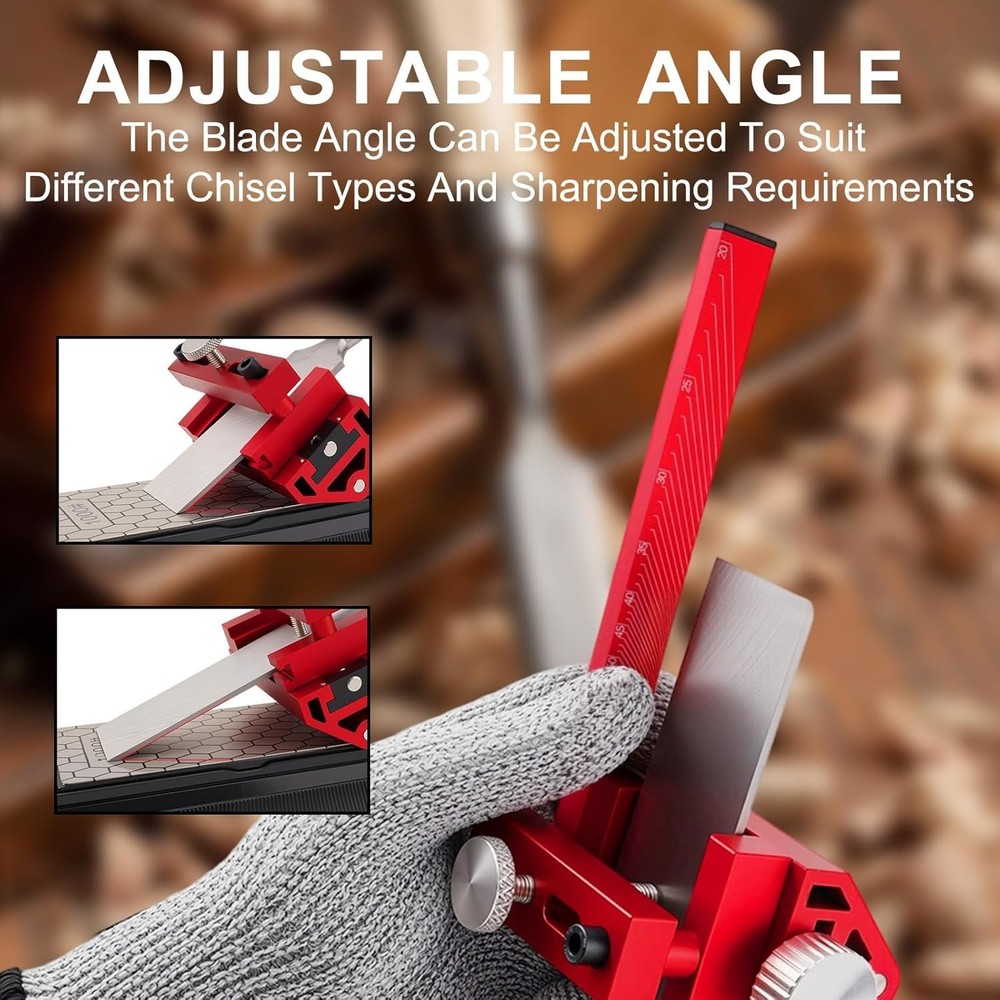 Precision Chisel Sharpening Kit with Honing Guide & Diamond Stone for Woodwork