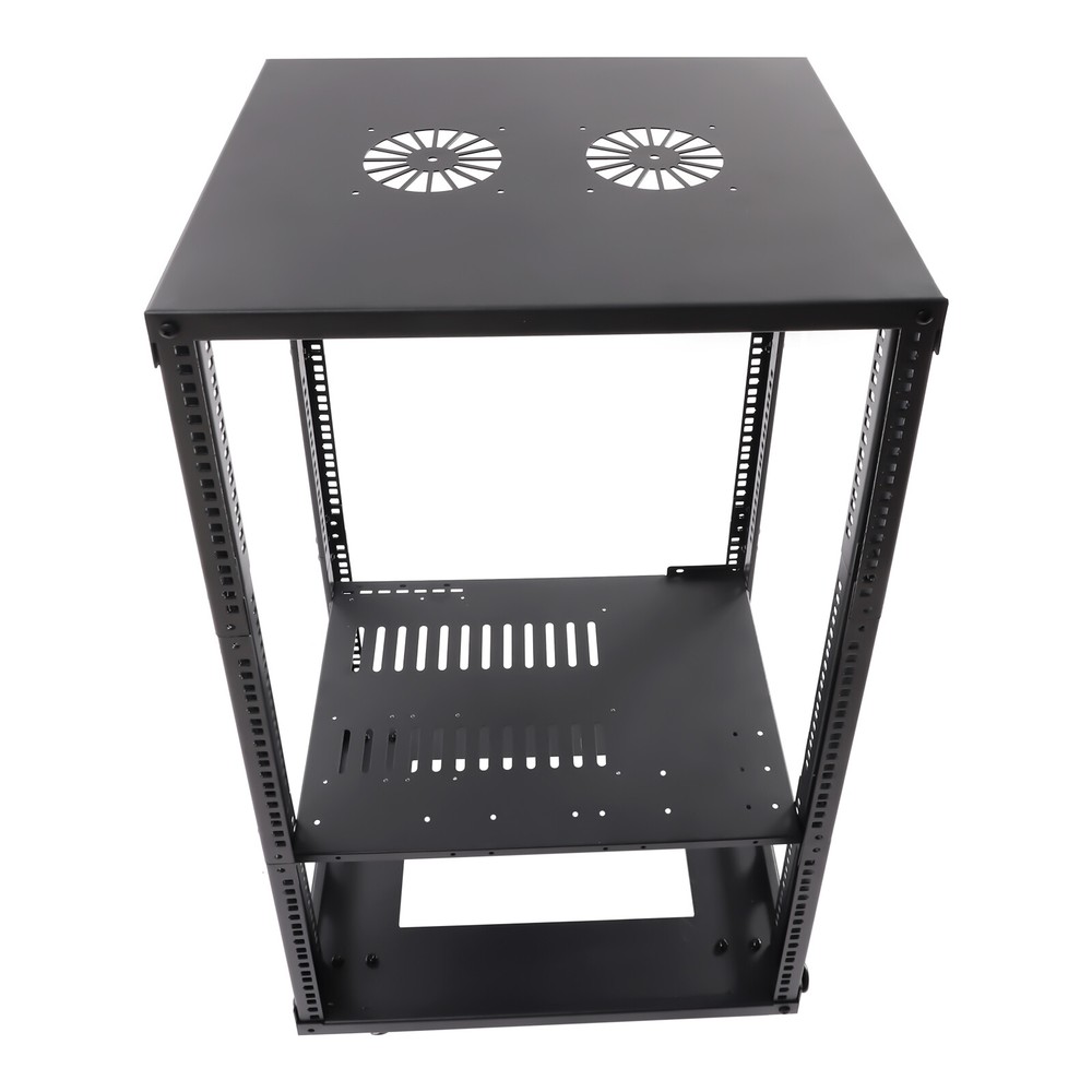 18.5" 18U Open Frame Server Rack,with Wheels- Home Network Cabinet,70KG,Black