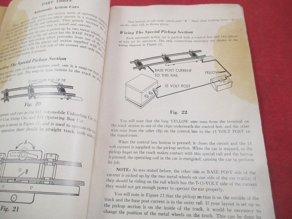 1954 GILBERT AMERICAN FLYER INSTRUCTION BOOK ORIGINAL