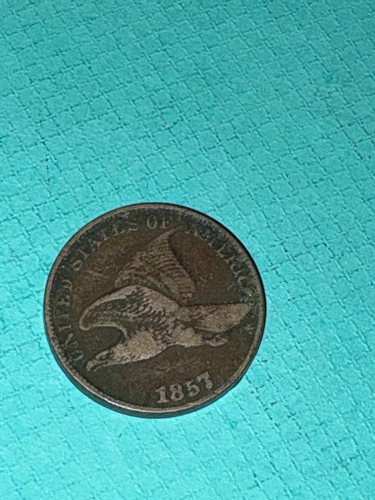 1857 Flying Eagle Cent Brown Sharp details original