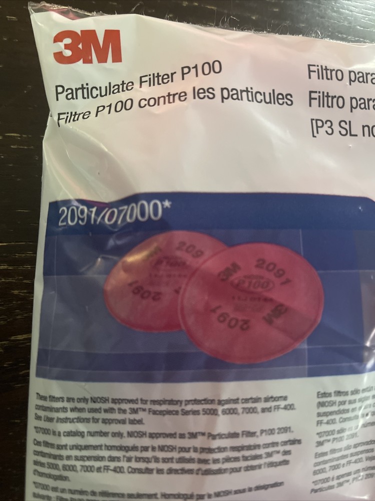 3M 2091 NIOSH P100 Particulate Filter - 2 Count