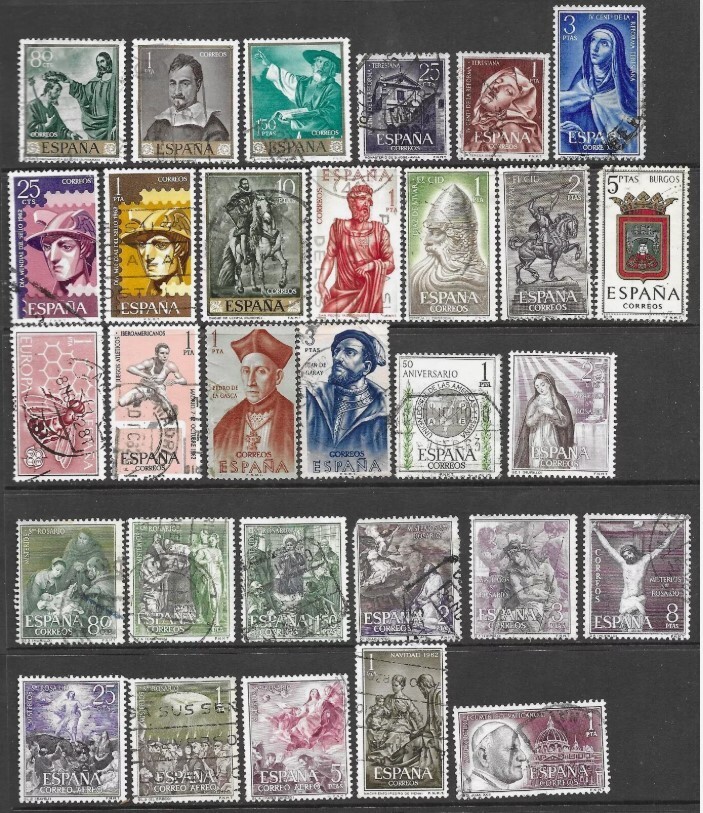 Spain 1962 Mixed Selection of 30 x Values M/Used