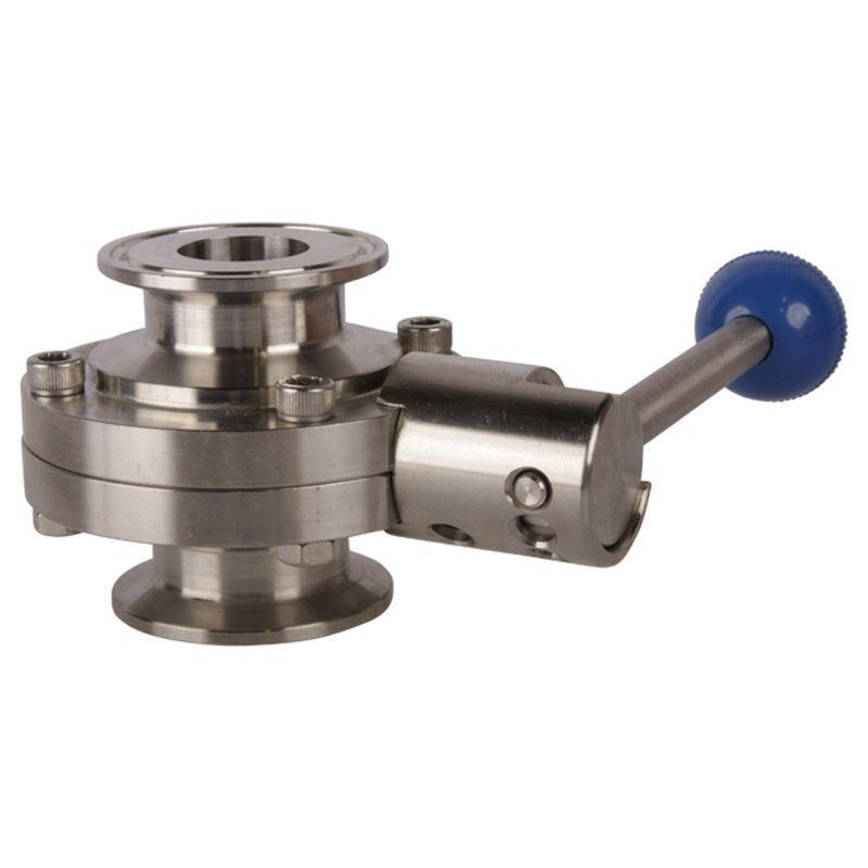 Sanitary Butterfly Valve | Tri Clamp 1 inch Pull Handle/Silicone Seat (2 Pack)
