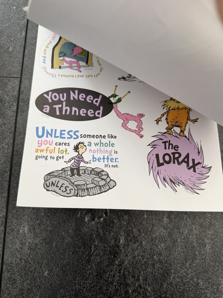 The Lorax Sticker Pad - 15 Sheets New - Dr Seuss