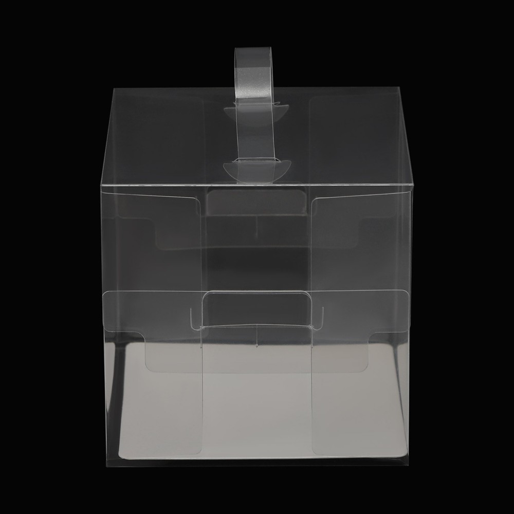 50 Clear Cake Boxes with Handles - 3 Inch, Tear-Resistant & Durable