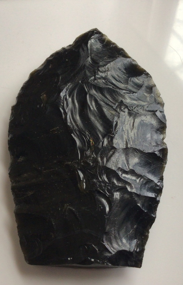 Fabulous Large BLACK OBSIDIAN Blade/Projectile - 4.5"x3"x.5"