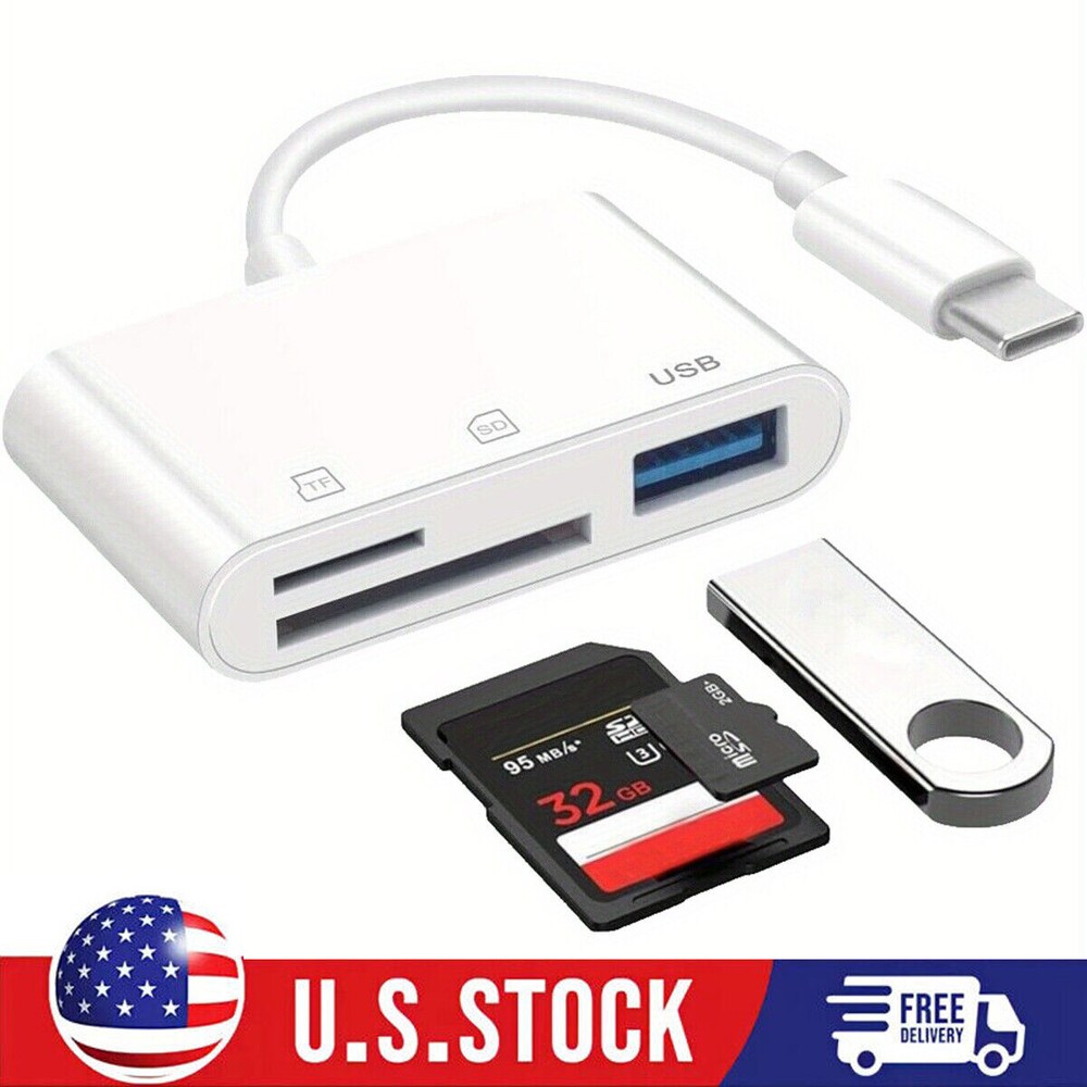 For iPhone17 Pro/Mac Book/Samsung USB-C SD Card Micro SD TF Card Reader Adapter