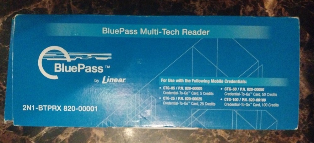 Linear 820-00001 2-N-1 BluePass Multi-Tech Access control Reader Bluetooth