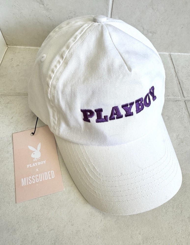 Playboy Bunny & Misguided White Adjustable Cap - NEW