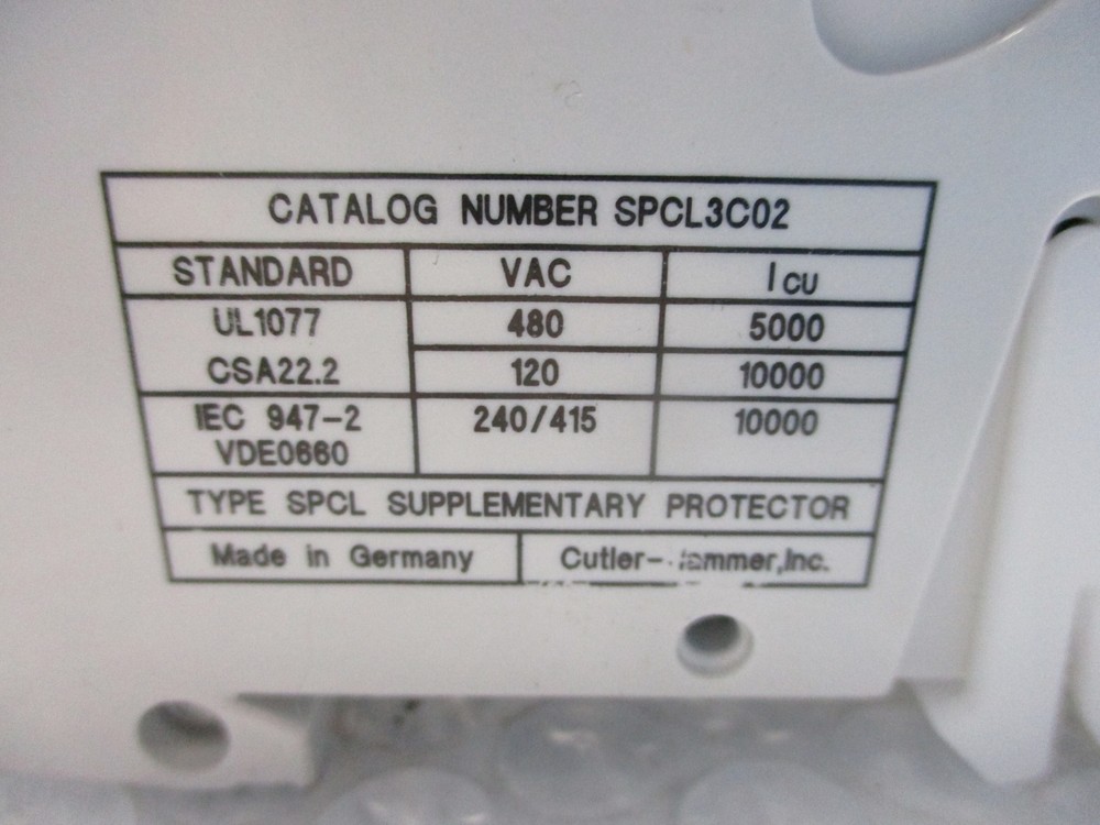 CUTLER HAMMER SPCL3C02 BREAKER 3POLE 2AMP NSNP