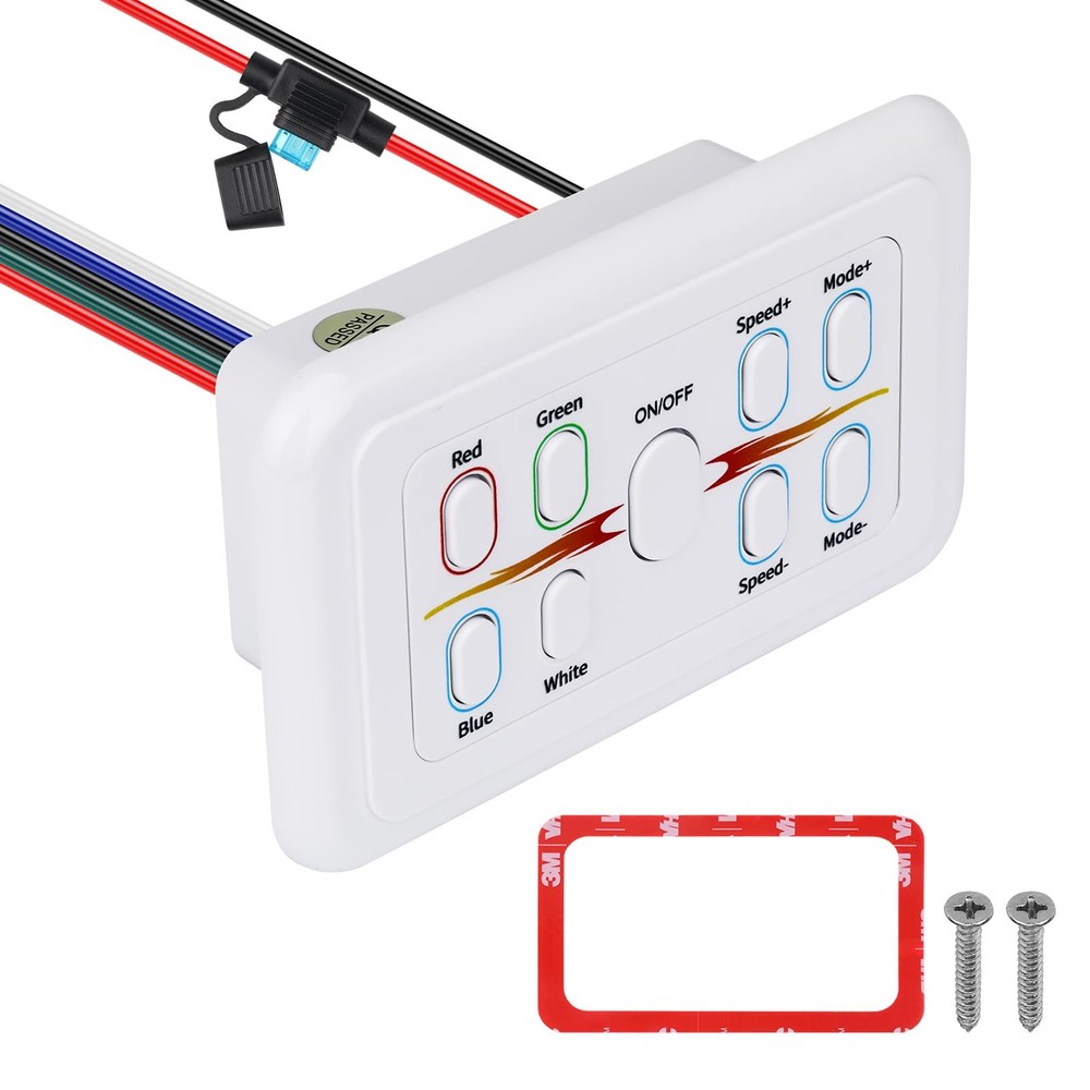 RGBW LED Light Controller, 4 Channels LED Switch Dimmer RGBW Controller Wall ...