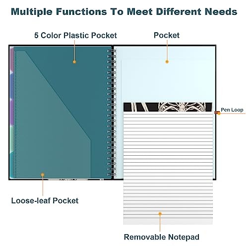 Clipboard Folio with Refillable Lined Notepad, 8.5 x 11 Folders with Skeleton