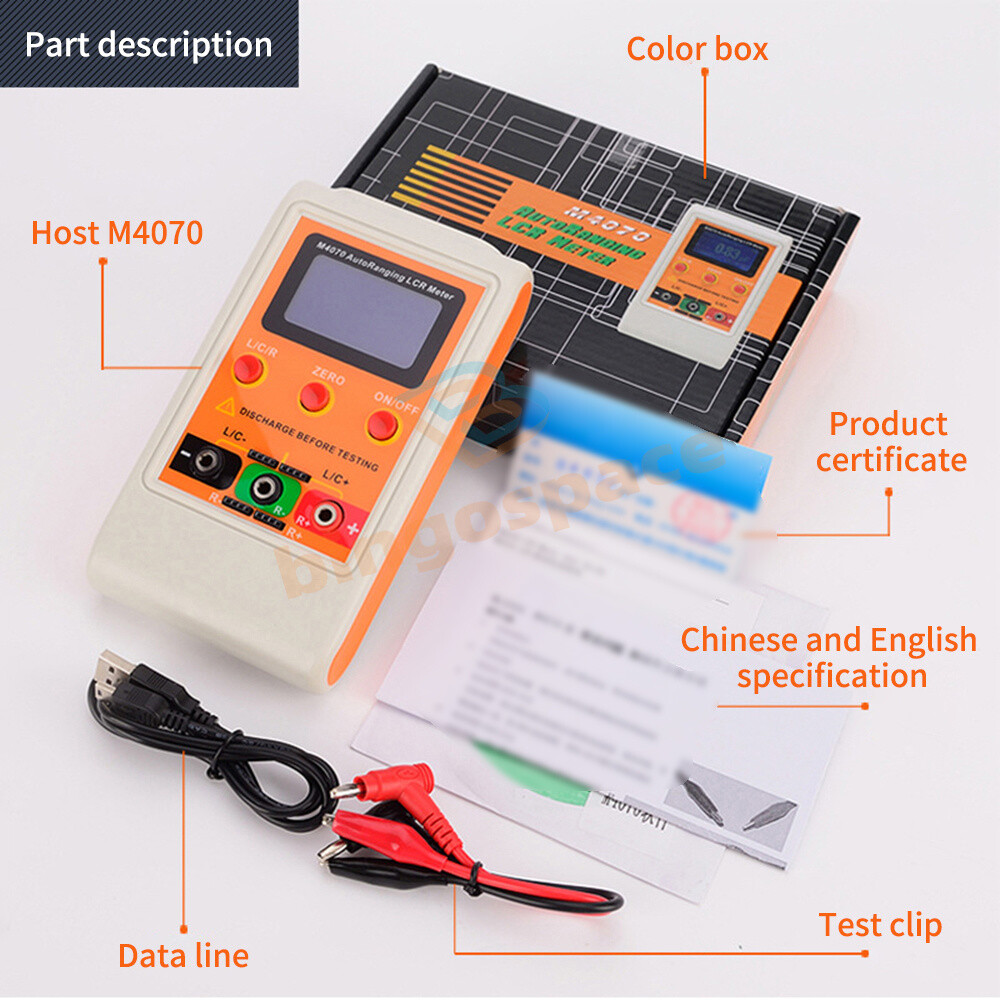 M4070 Handheld LCR Meter Auto Ranging Capacitance Inductance Resistance Tester