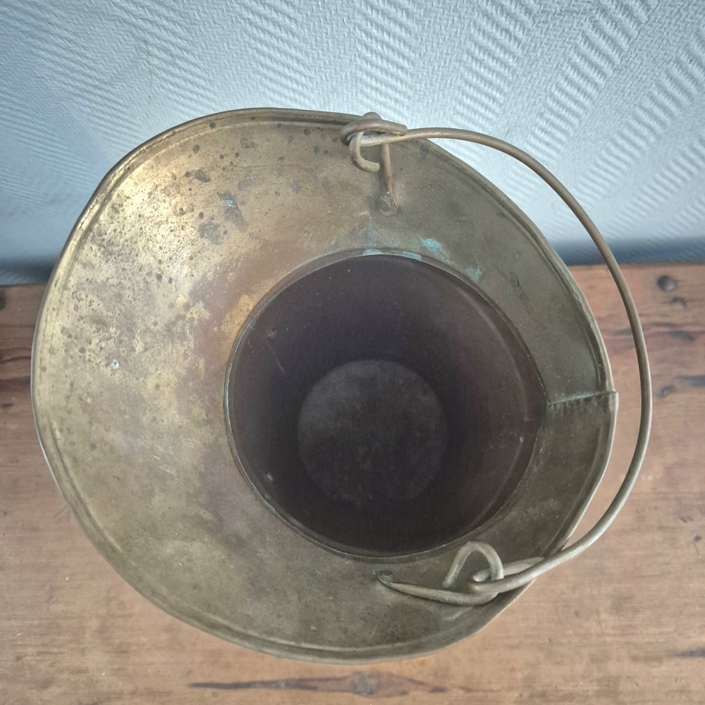Antique Copper Coal Kit Coal Basket, Ashtray, Breathable, Brass Container