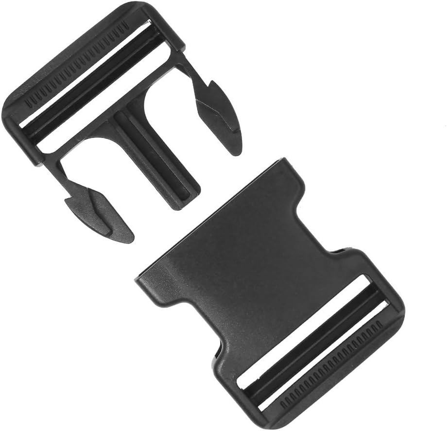 6 Pack 2 Inch Flat Dual Adjustable Plastic Side Release Buckles for...