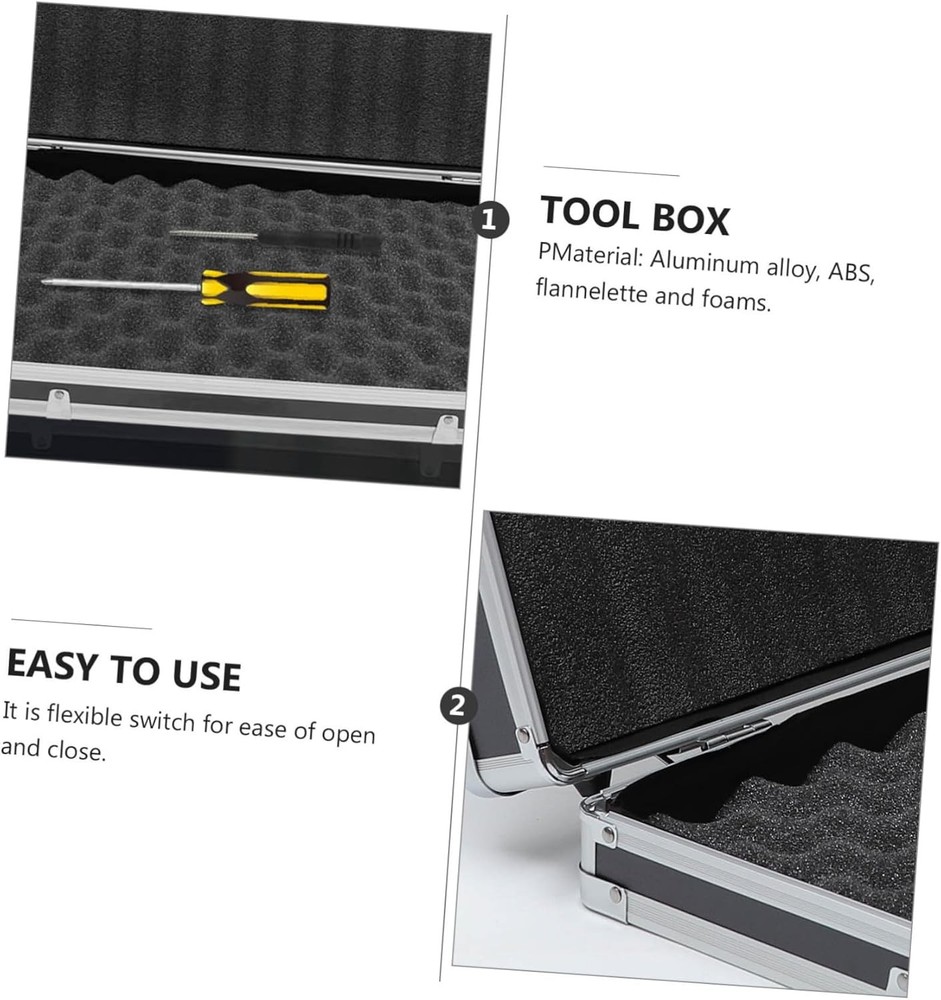 Aluminum Alloy Portable Tool Case with Insert Lightweight Hard Storage Box with
