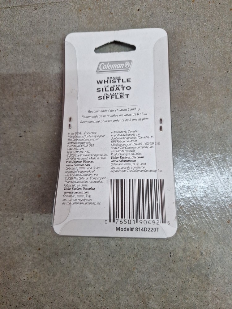 COLEMAN BRASS WHISTLE NEW IN PACKAGE!