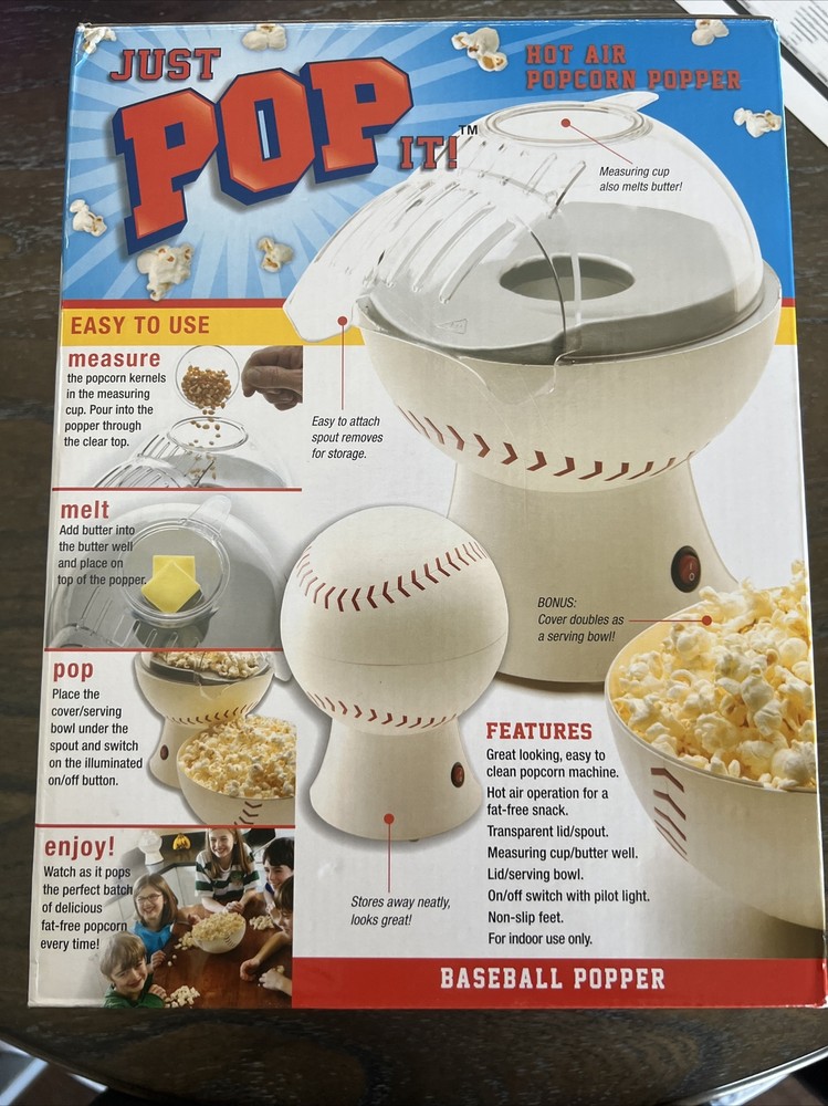 Baseball Just pop it hot air popcorn popper