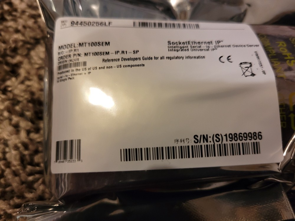 Multi-Tech MT100SEM-L-IP.R1-SP Network Modules Serial-to-Ethernet IP Device