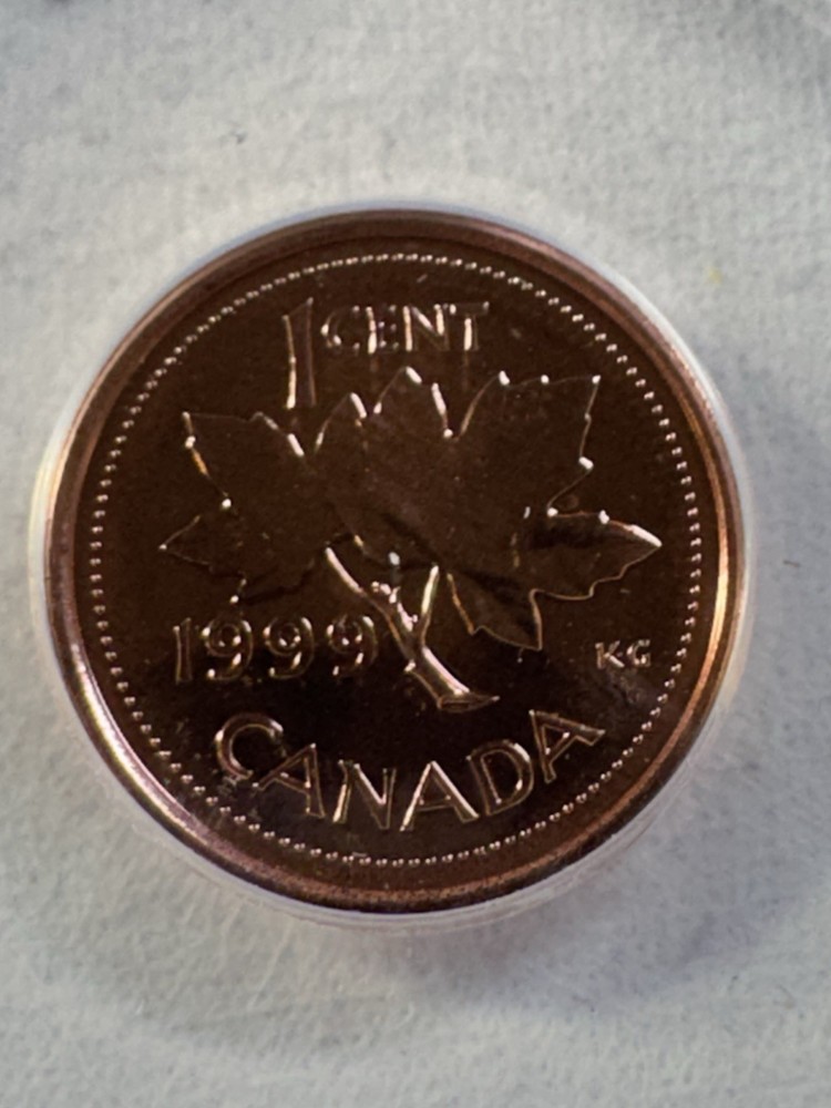 1999 Canada 1 Cent Graded MS 66 RD by ANACS