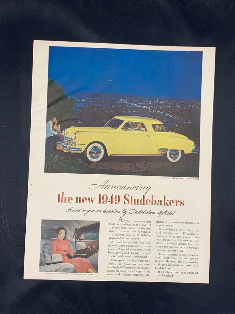 Magazine Ad* - 1949 - Studebaker Commander Starlight Coupe