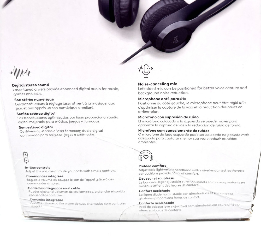 Logitech H390 Wired On Ear USB Headset With Built In Microphone - Black