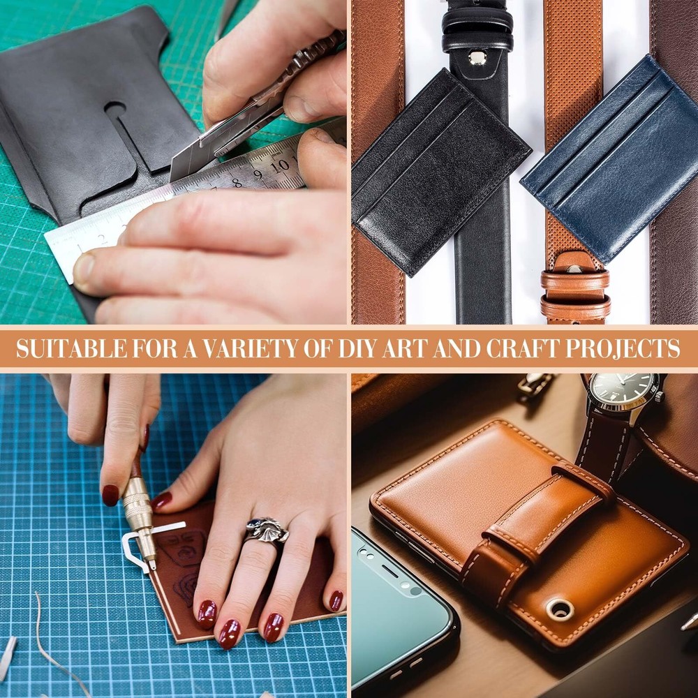 3 Rolls Leather Strap Leather Belt Strips Flat Leather Straps Single Sided Fa...