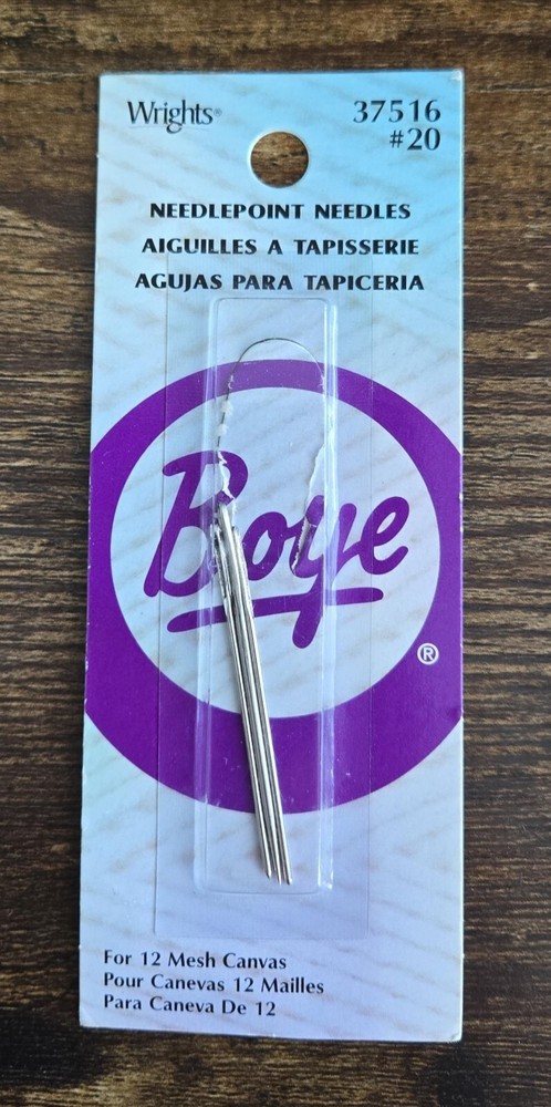 Wrights Boye - Needlepoint Needles #20 - For 12 Mesh Canvas