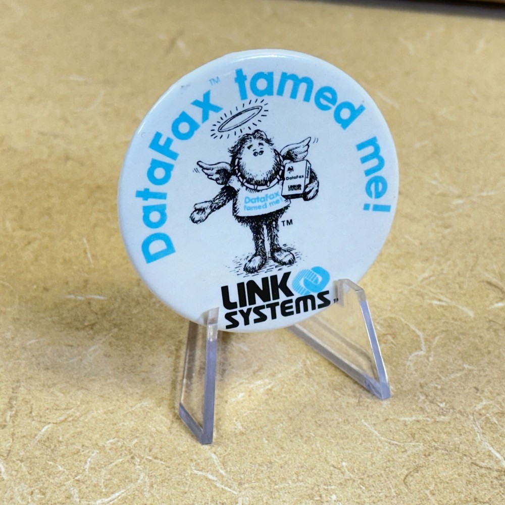 PIN __ Extremely Rare LINK SYSTEMS DataFax Tamed Me Pin _ Computer Era