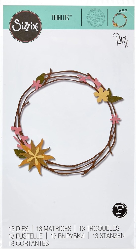 Sizzix Thinlits Pretty Wreath Cutting Dies by Pete Hughes 662575 NEW