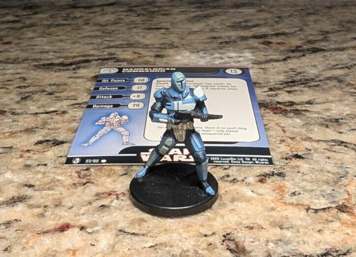 WOTC Star Wars Miniatures - Mandalorian Commando #57 w/ Card
