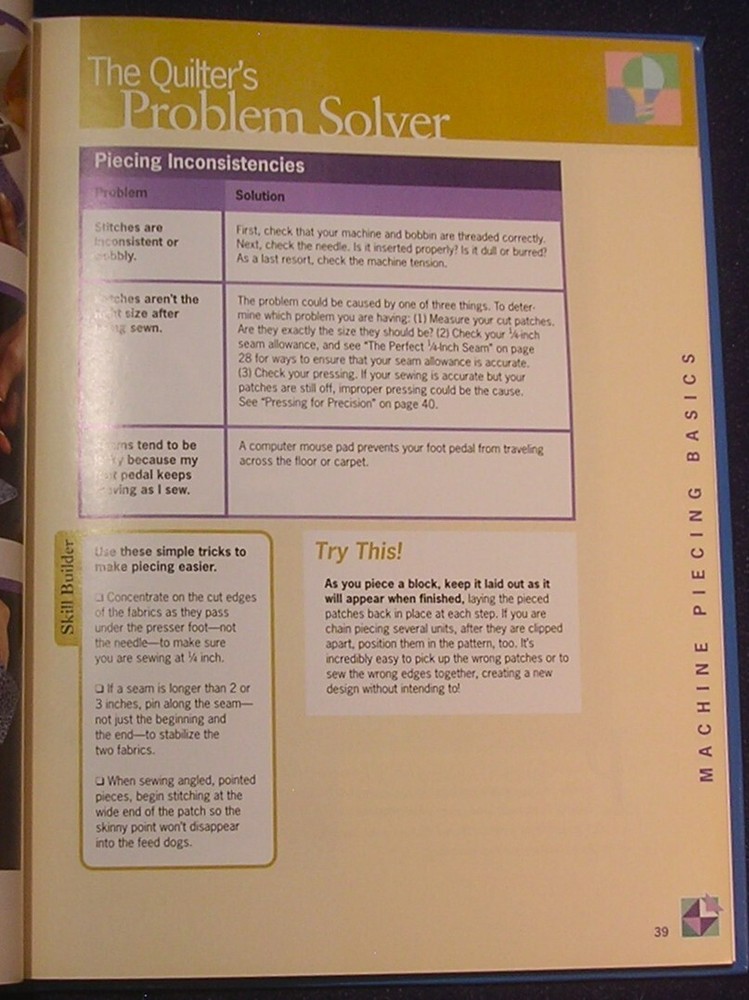 3 References, Quick & Easy Quilting, Guide for Weekend Quilters, Perfect Piecing