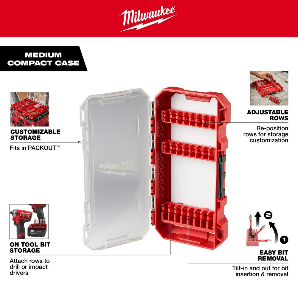 Milwaukee 48-32-9931 Customizable Medium Compact Case for Impact Driver Acc