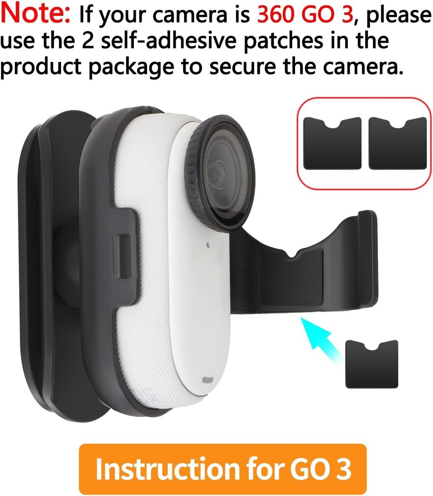Baseball Hat Clip for Insta360 Go 3s, Vertical & Horizontal Adjustable...