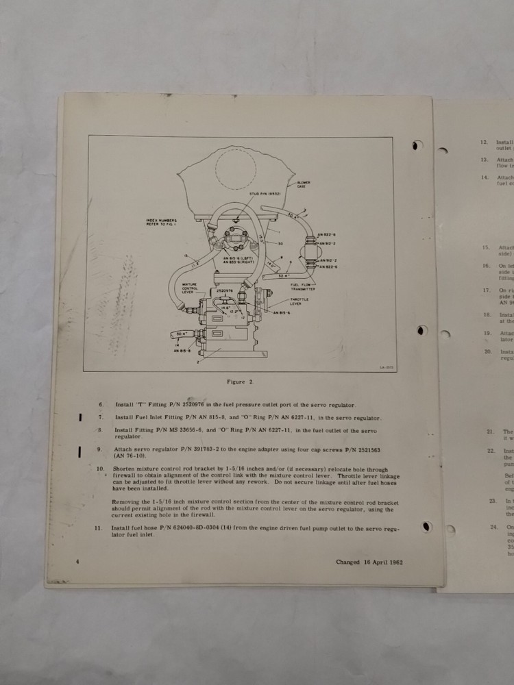 Bendix Model RS-10B2 Fuel Injection System Installation Instructions-Original