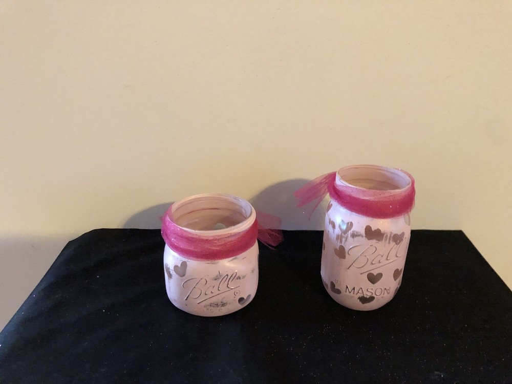 Hand Painted Mason Jars Valentines Day