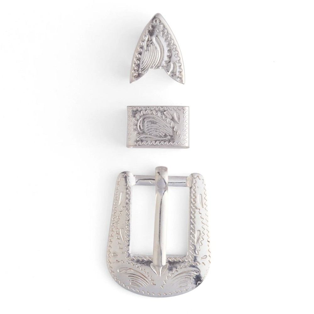 Shiny Silver Plate Hatband Buckle 3/8"