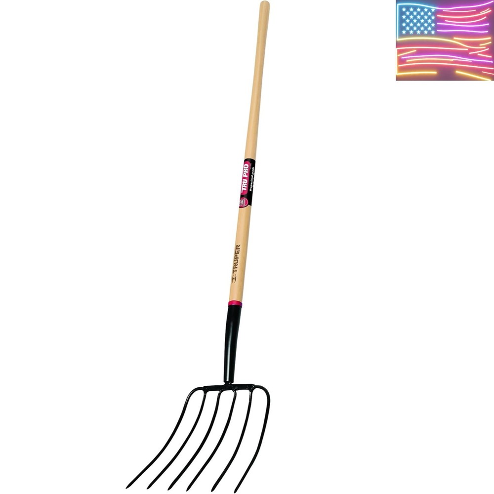 Tru Pro 54-Inch Manure Fork 6-Tine, Ash Handle