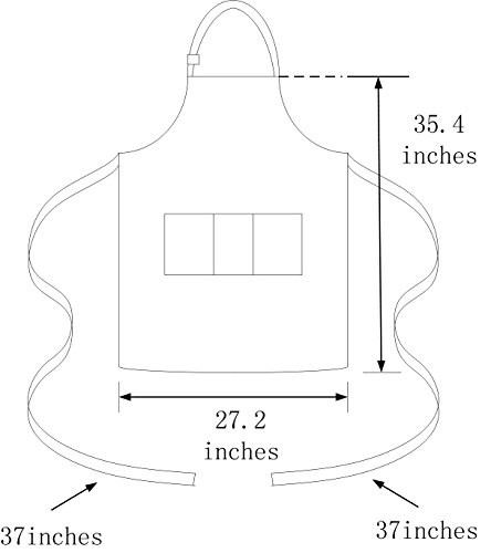 (set Professional Resist Water Adjustable Extra Long Bib Apron 3 5 Black