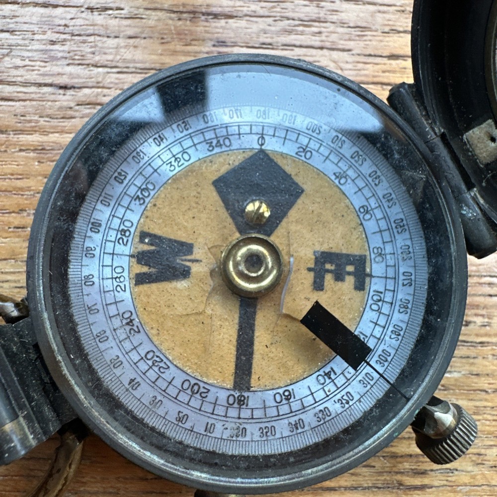 MK VI Lawrence & Mayo Prismatic Compass Service Pattern Army Issue Leather Case