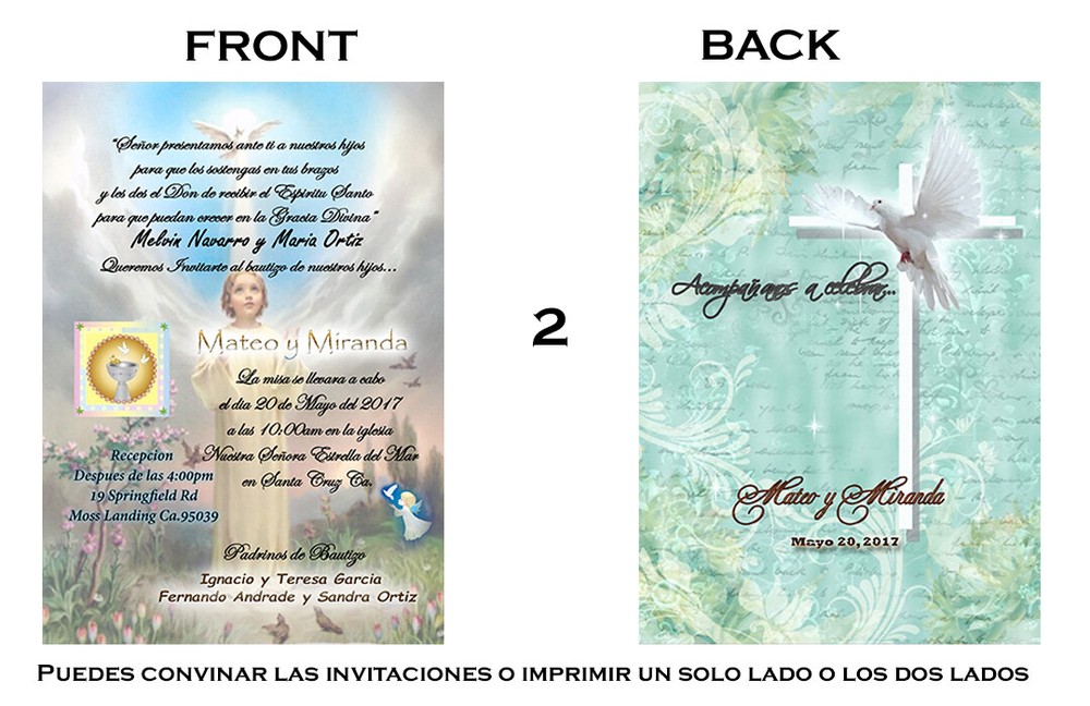 5 PSD 5x7 Invitation Bautizos