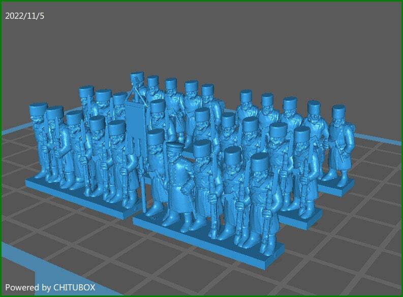 Russian Opolchenie with hat -  6 Strips - 15mm Minis