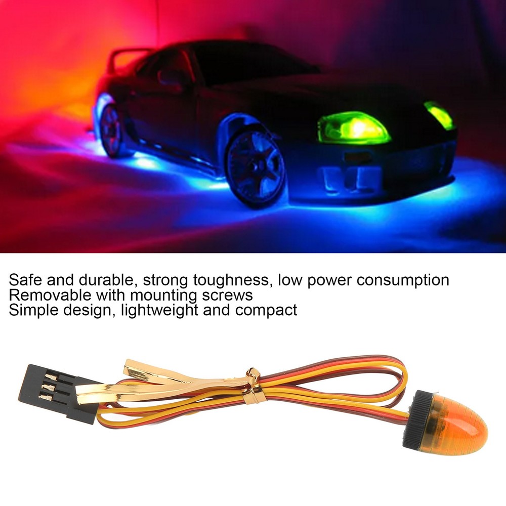 Yellow RC Car Alarming Light 5 Light Modes High Simulation Round Compact